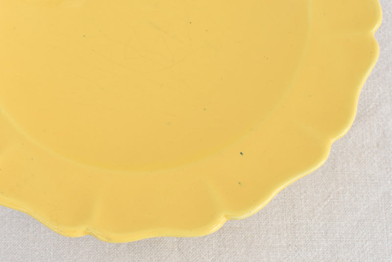 Vintage French dinnerware with yellow glaze