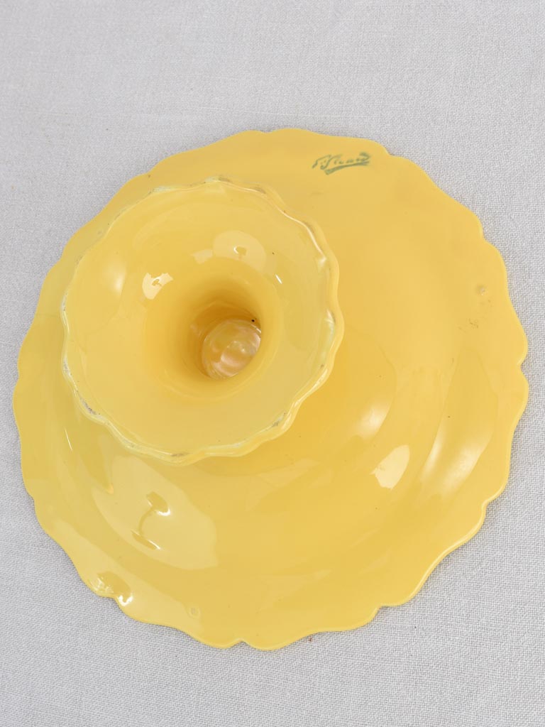 Vintage French dinnerware with yellow glaze