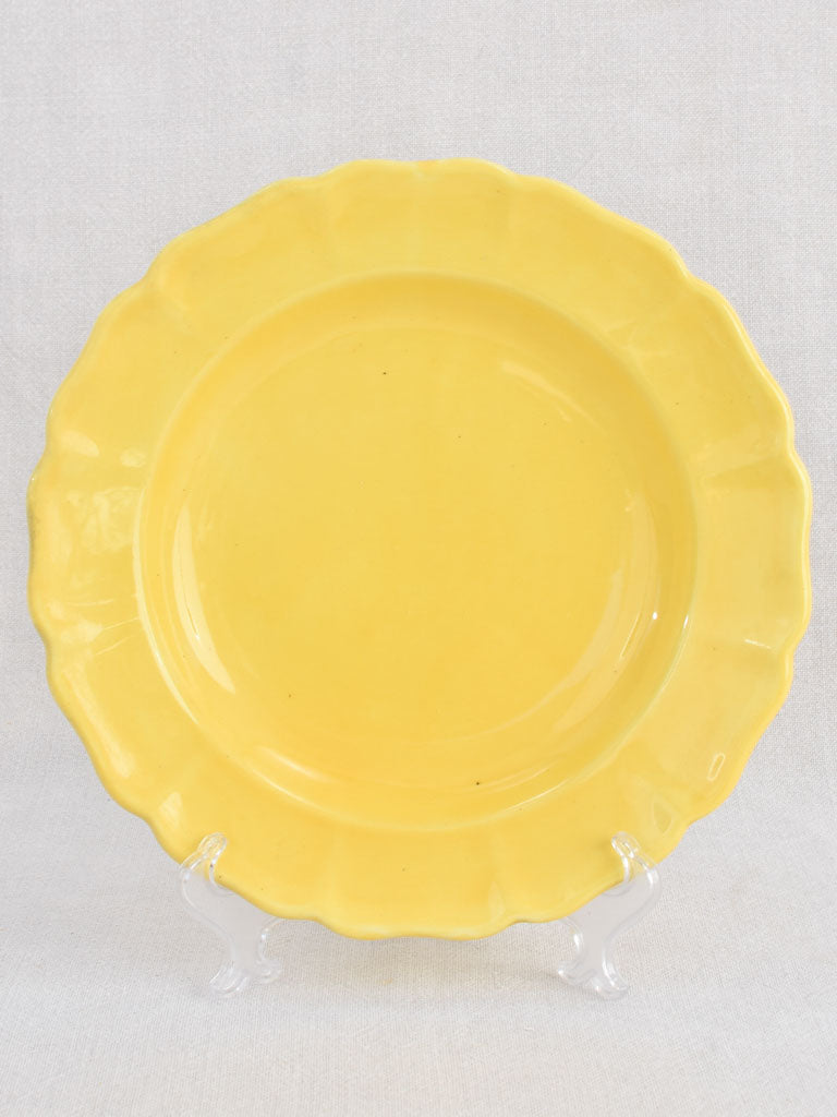Vintage French dinnerware with yellow glaze