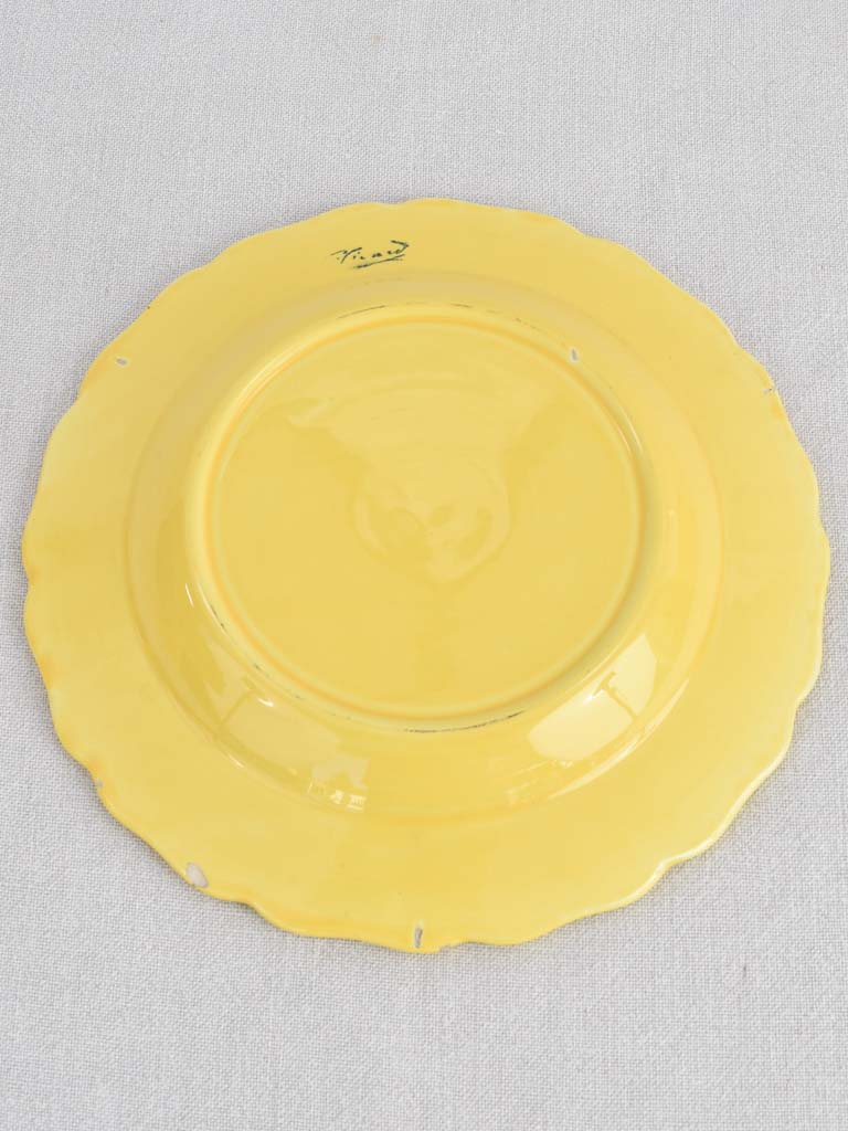 Vintage French dinnerware with yellow glaze