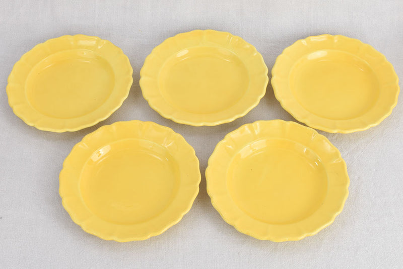 Vintage French dinnerware with yellow glaze