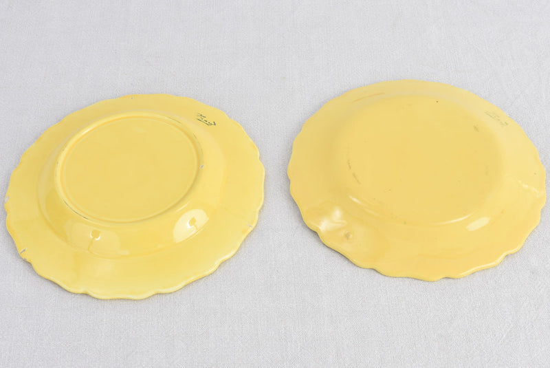 Vintage French dinnerware with yellow glaze