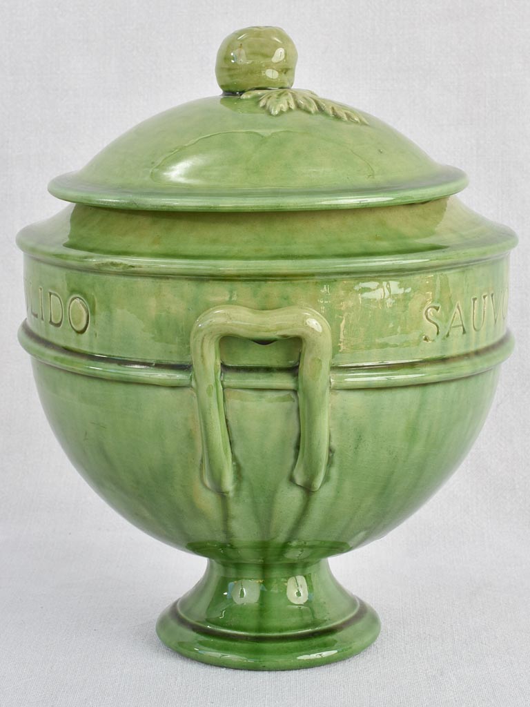 Rare Provençal tureen from Biot with green glaze