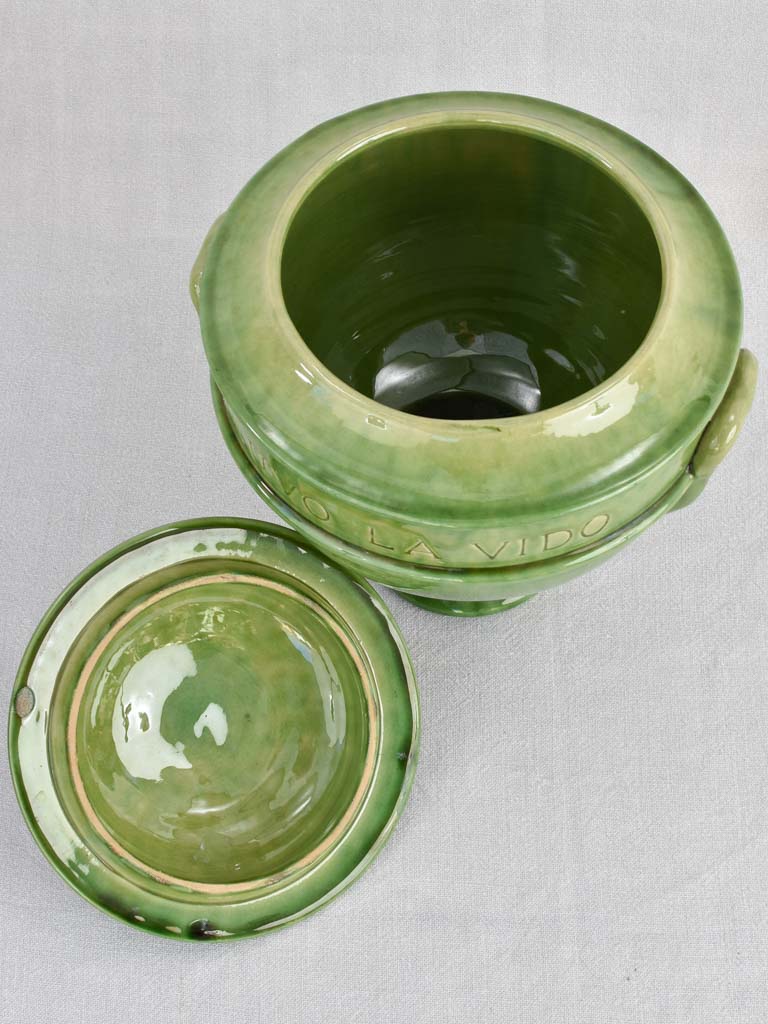 Rare Provençal tureen from Biot with green glaze