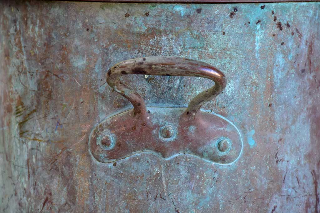19th Century French copper cooking pot with lid 12¼"