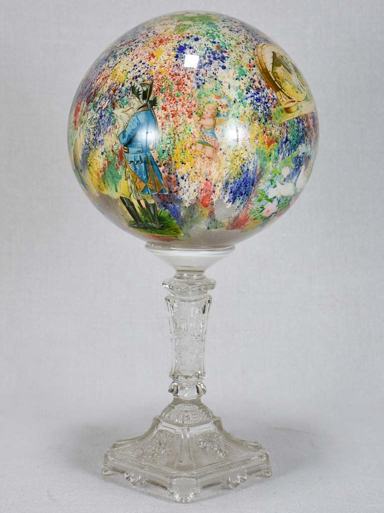 Late 18th/early 19th-century wig and hat stand - blown glass 13½"
