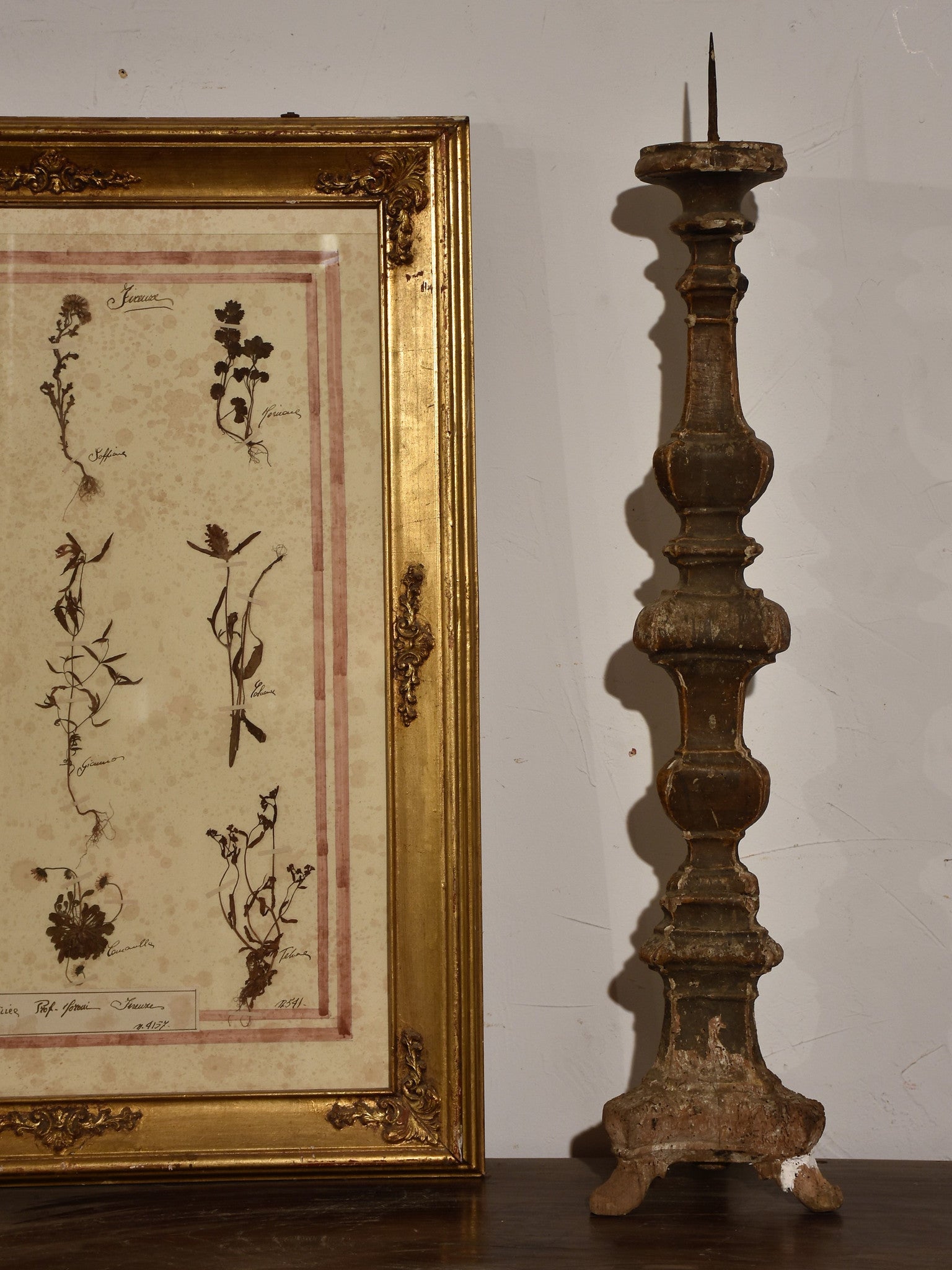 Large rustic 19th century Italian candlestick
