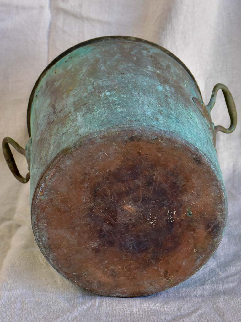 19th Century French copper cooking pot with lid 12¼"
