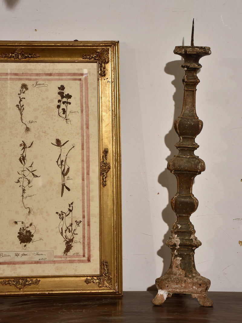 Large rustic 19th century Italian candlestick
