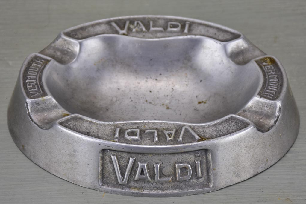 Antique aluminium French Vermouth ashtray