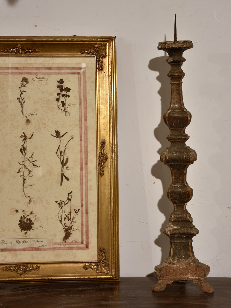 Large rustic 19th century Italian candlestick