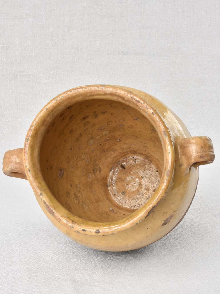 Antique yellow-glazed French storage pot