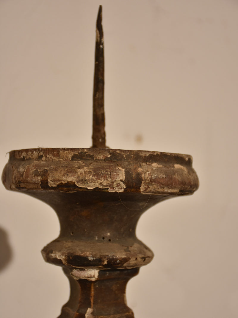Large rustic 19th century Italian candlestick