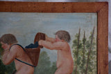 Late 18th / early 19th Century painting of putti harvesting grapes 28¼" x 13¾"
