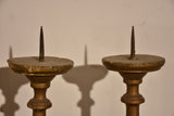 Pair of carved antique Italian candlesticks