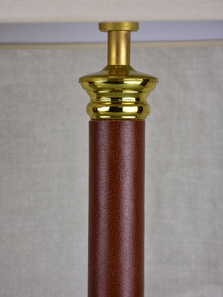 Luxurious leather and brass French lamps