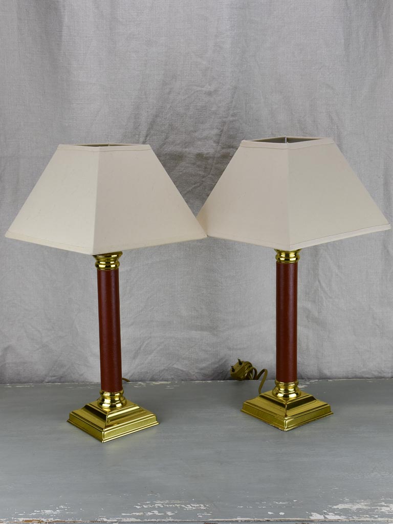 Vintage French Le Dauphin brass lamps