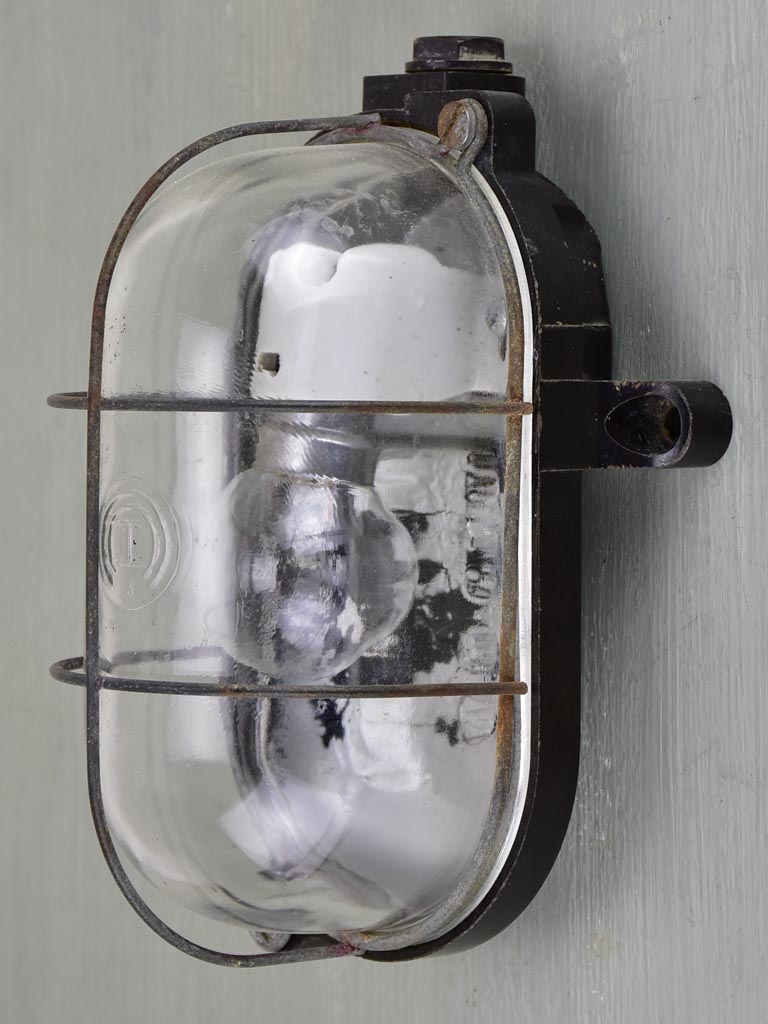 Antique Industrial French wall light - exterior