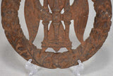 Late 19th-century cast iron eternity wreath with hourglass and wings 10¼"