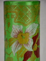 Distinctive historical green patterned glass vase