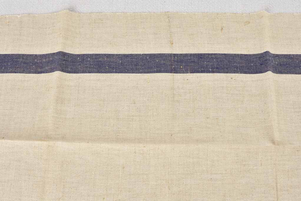 Vintage linen tea towels with blue stripe 23¼" x 30¾"