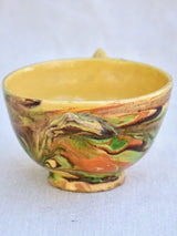 19th century French soup bowl from Savoy with marbleized glaze 4¼"