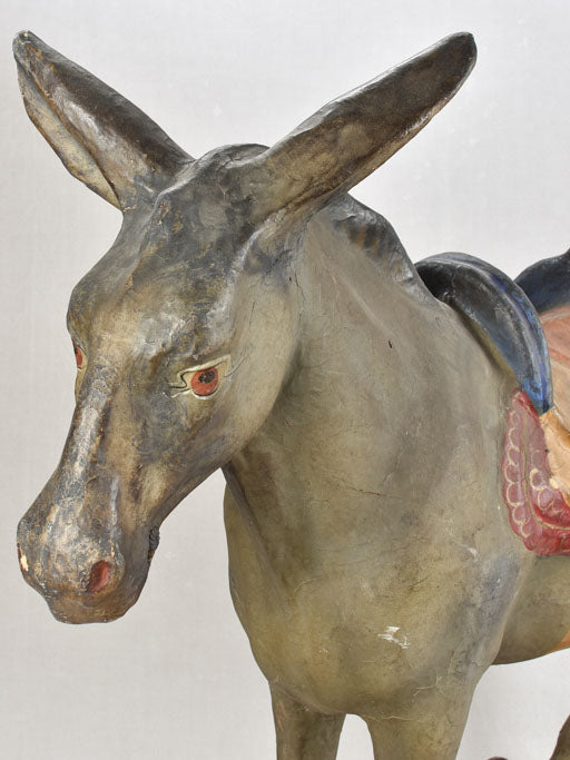ANTIQUE FRENCH TOY DONKEY - PULL TOY 38¼"