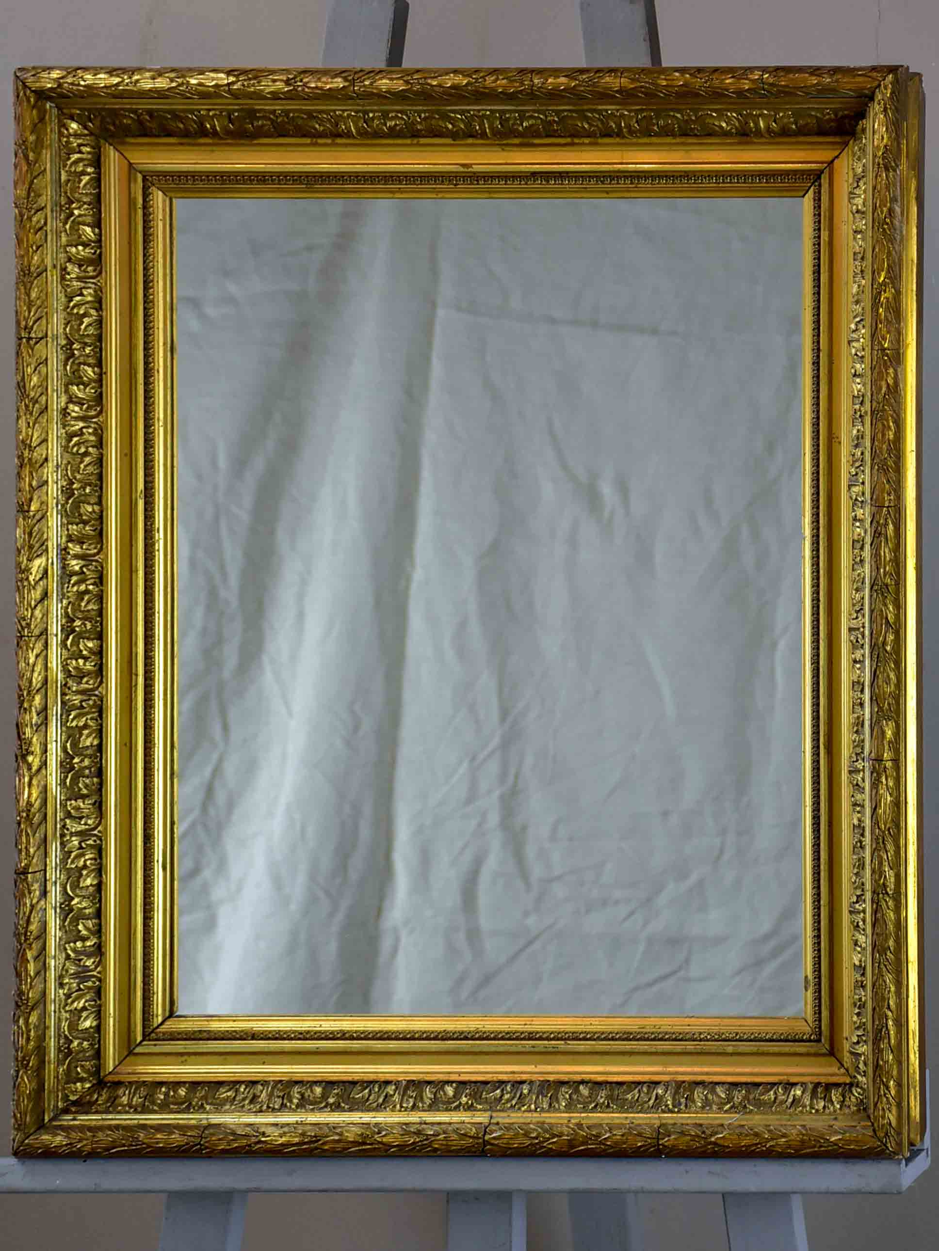 Late 19th Century rectangular mirror with gilded frame