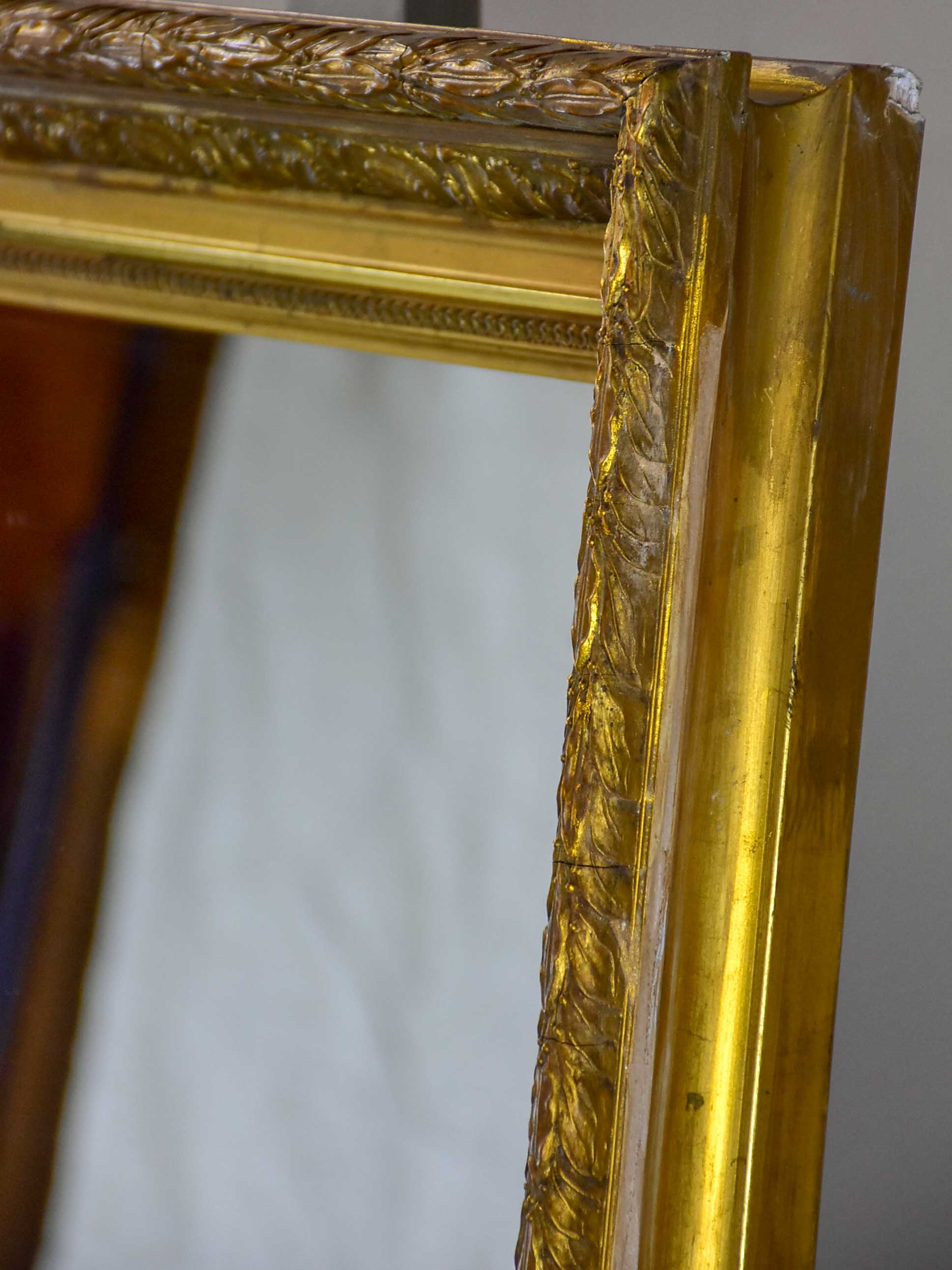 Late 19th Century rectangular mirror with gilded frame