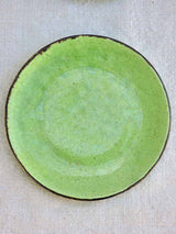 Tea service from Dieulefit with green glaze 6 cups 9 saucers