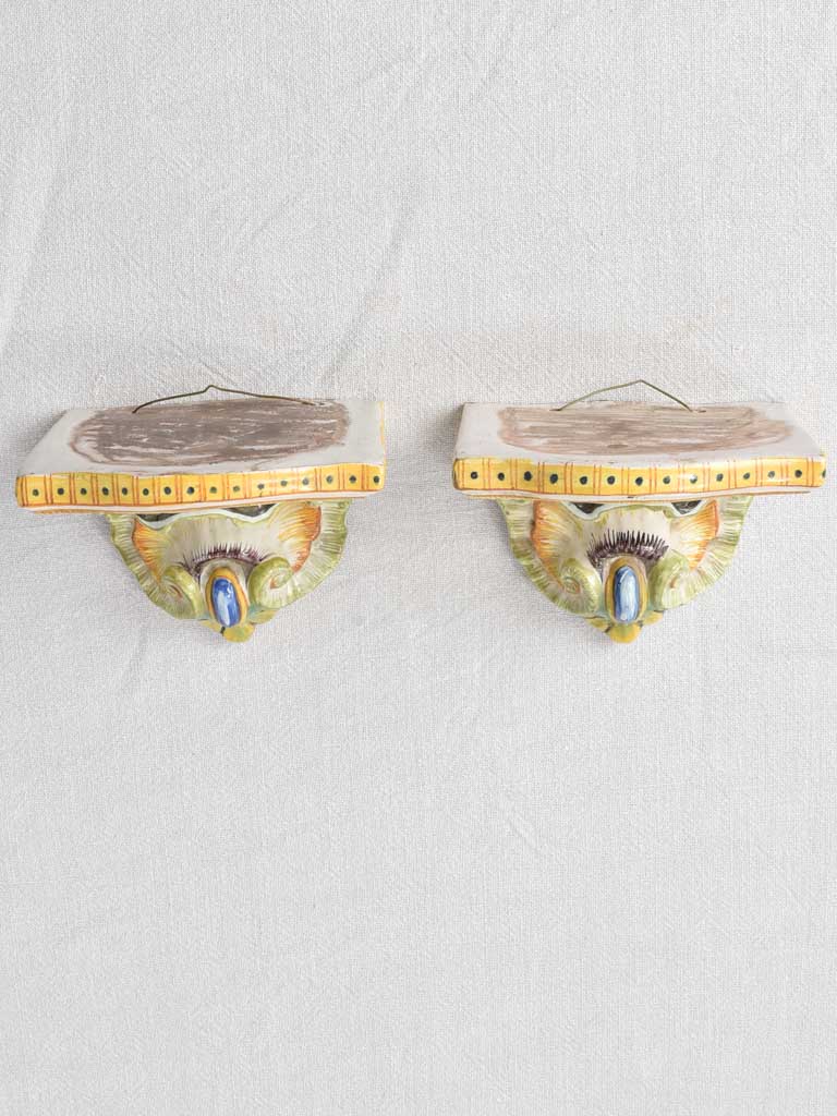 Pair of vintage wall brackets / book ends 6"