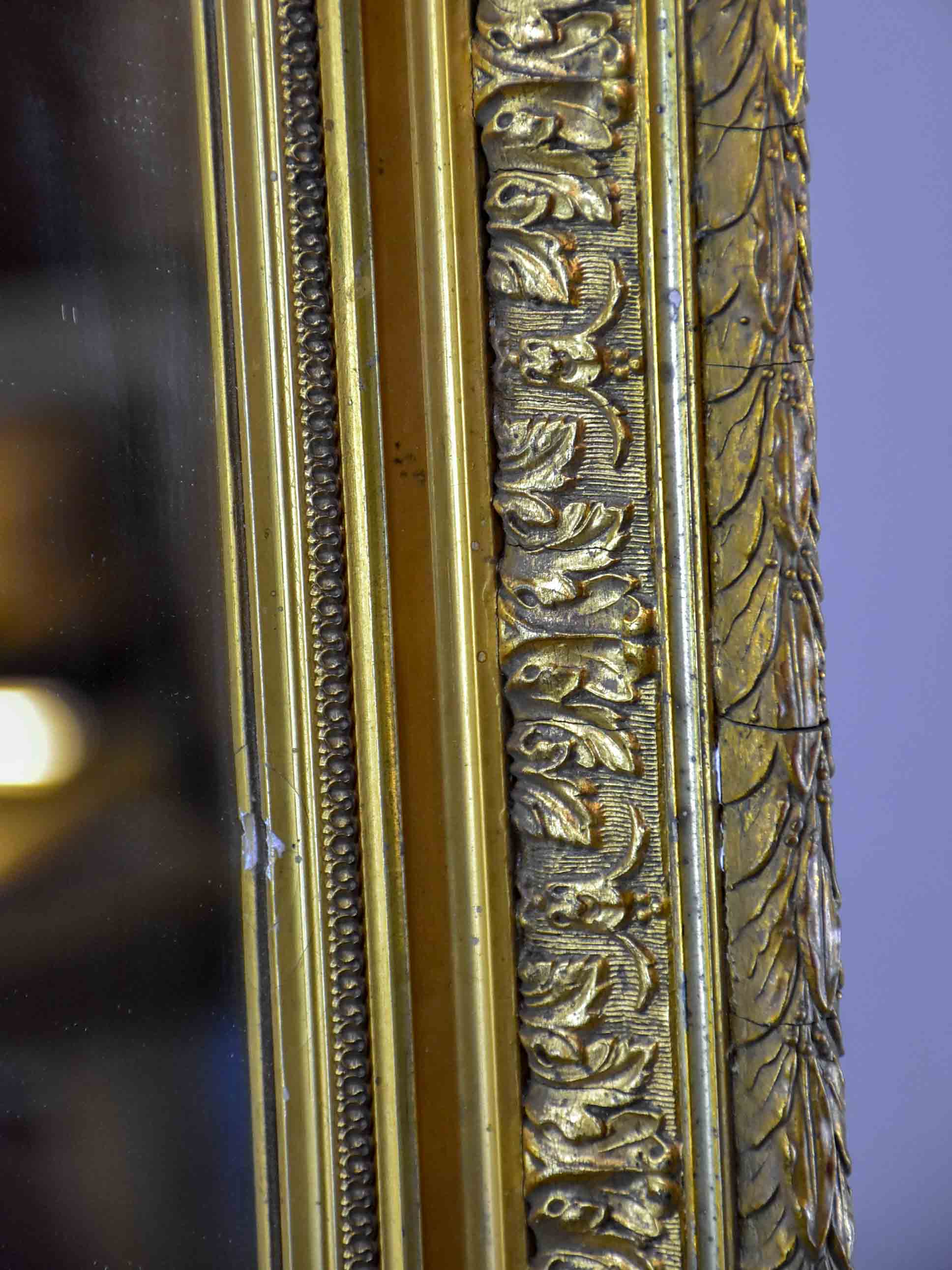 Late 19th Century rectangular mirror with gilded frame