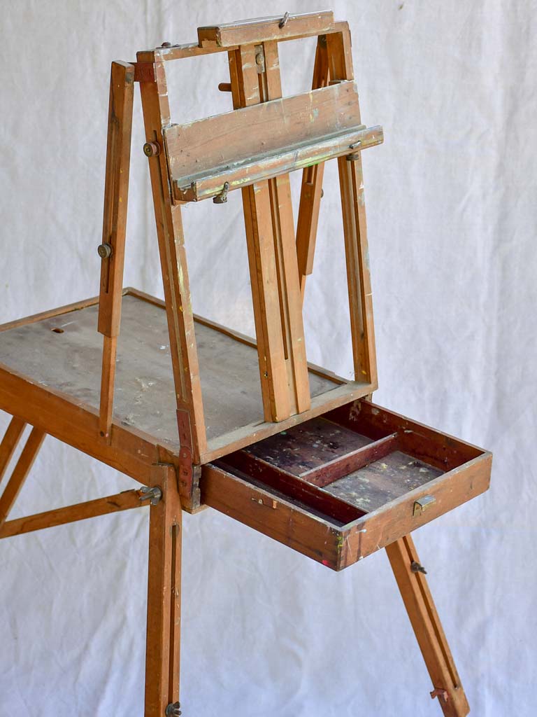 1940's French fold away easle for painting en plein air