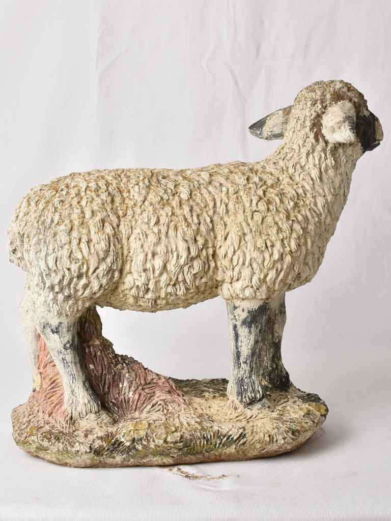 Decorative signed garden lamb sculpture