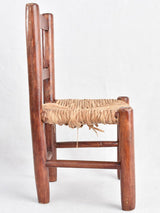 Nostalgic Wooden Chair with Woven Seat