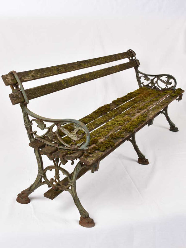 Rustic 1950s Godin cast iron bench