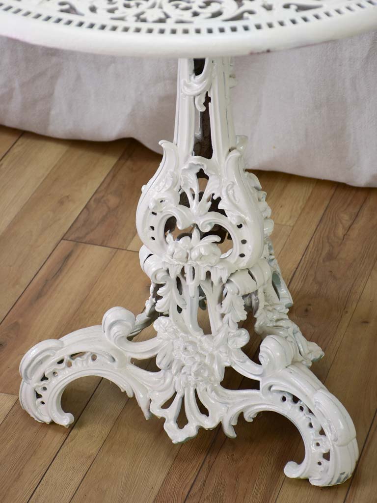 Pair of white English cast-iron garden tables