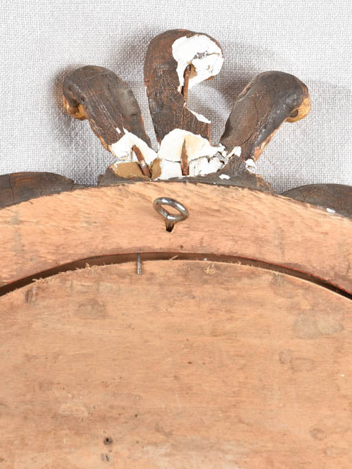 PAIR OF 19TH CENTURY ITALIAN GILT WOOD MIRRORS WITH MASQUERADE PEDIMENT 39½" x 19¾"