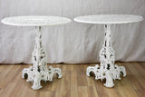 Pair of white English cast-iron garden tables