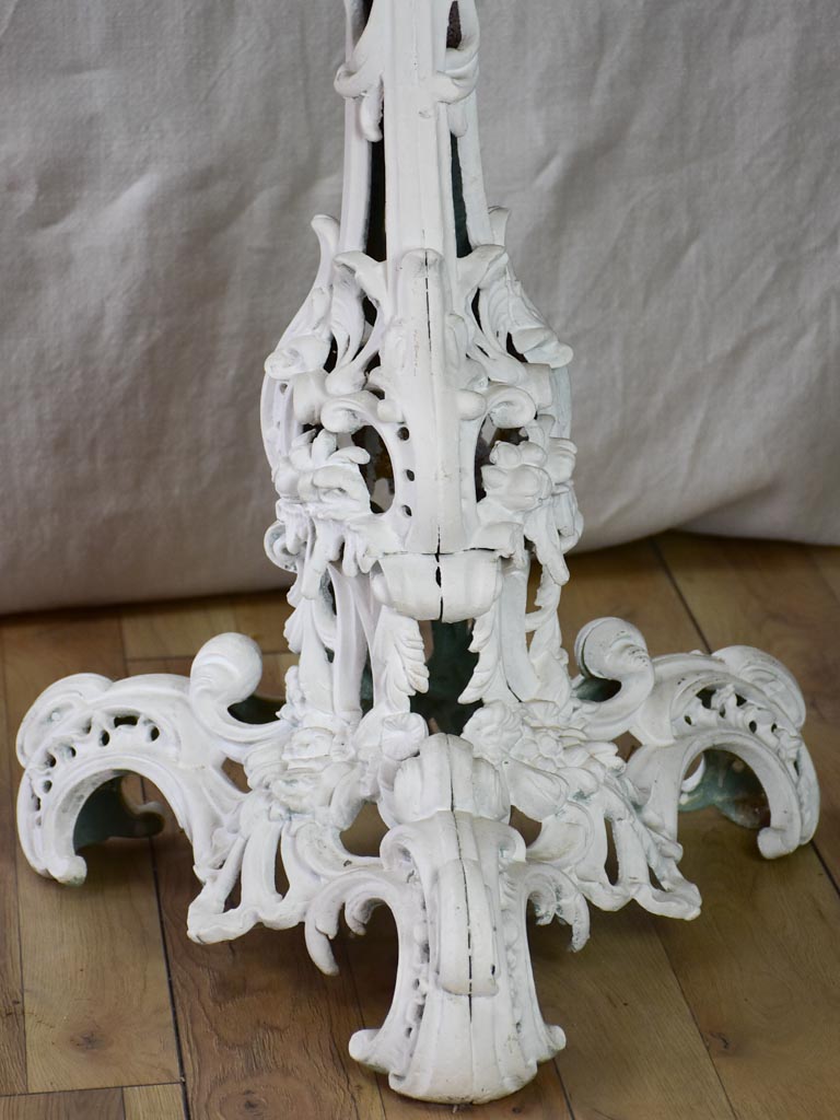 Pair of white English cast-iron garden tables
