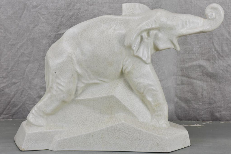 DOLLY crackled faience elephant sculpture
