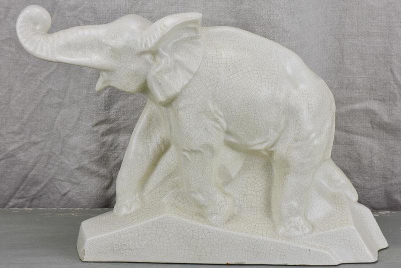 DOLLY crackled faience elephant sculpture