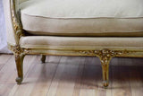19th Century French sofa / settee with original patina and new linen upholstery 55½"