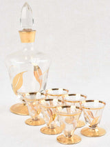 Vintage liqueur service - 6 glasses 1 carafe