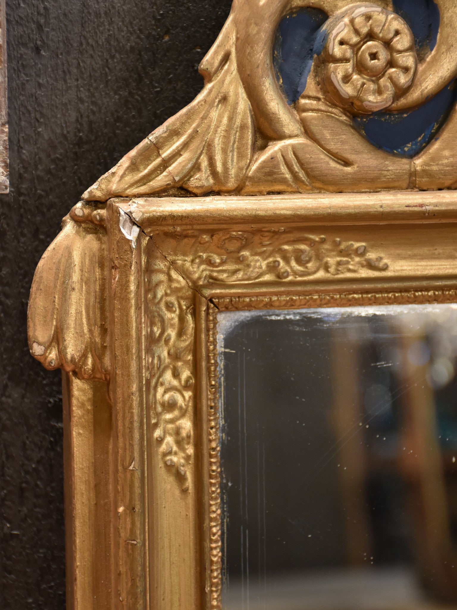 Early 19th-century French vanity mirror 13¼” x 24”