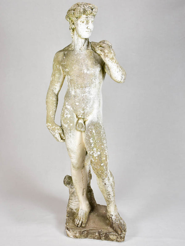 Vintage statue of David with weathered patina 45¾"