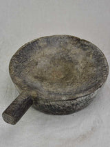 Late 19th century thick round cutting board with handle