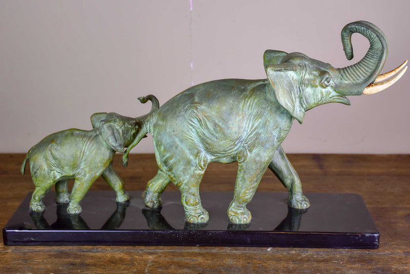 1930's French statue of elephants marching