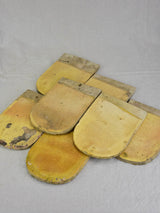 Collection of SIX antique French glazed roof tiles from Burgundy 9"