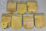Collection of SIX antique French glazed roof tiles from Burgundy 9"
